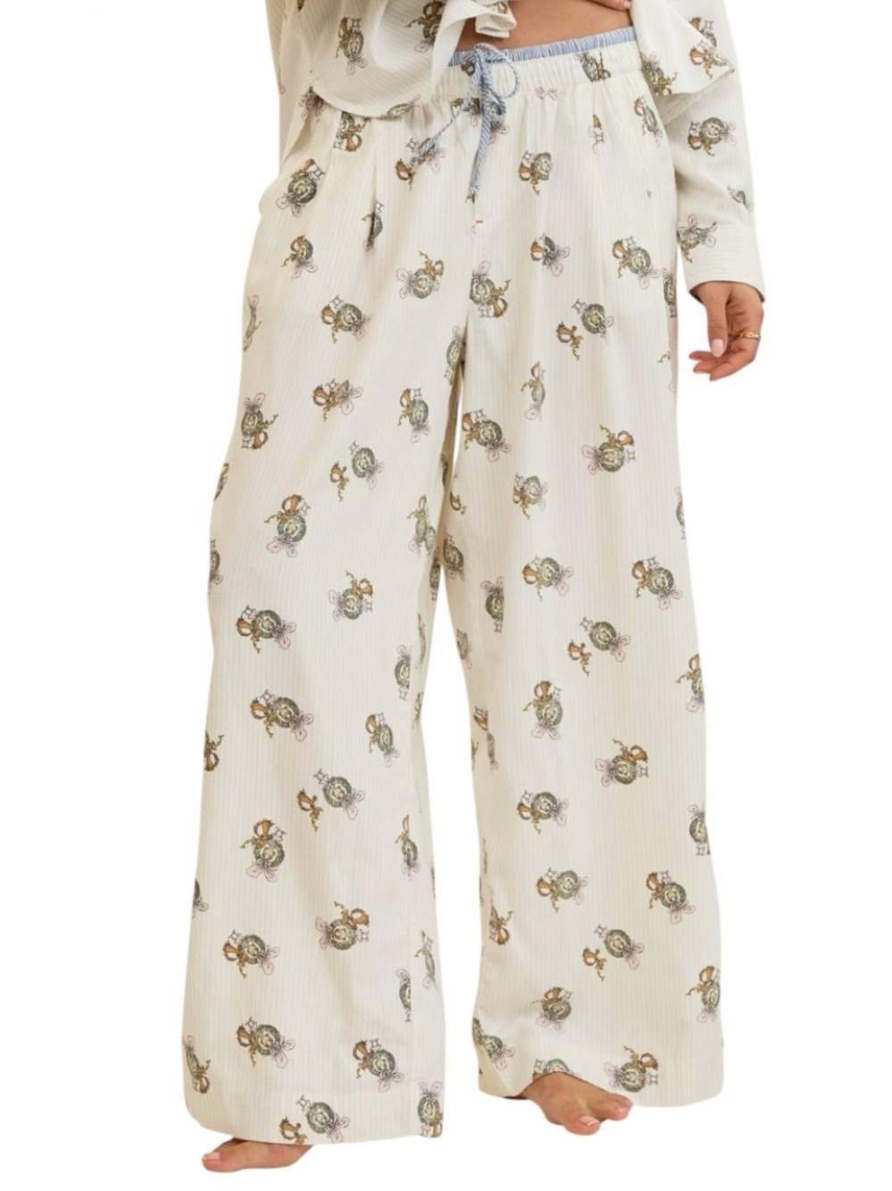 Aerie NWT Lounge Pajama Pant Dr Seuss Cindy Lou Who XL Christmas Wide Leg Cozy